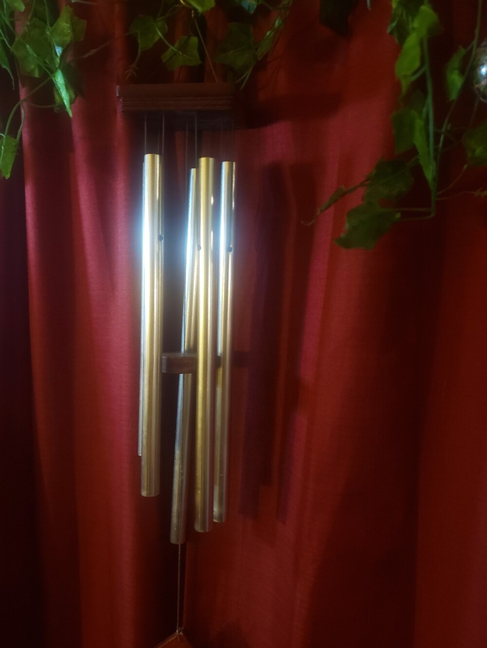 Lovely ​Vintage Wood and Silver Metal Chime Outdoor Garden Windchime 24 Inch​